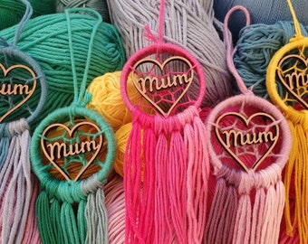 Pequeño atrapasueños para el Día de la Madre, cumpleaños o para mamá: rosa, morado, azul, verde, amarillo.