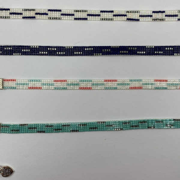 Geometric Dashes Beaded Bracelets