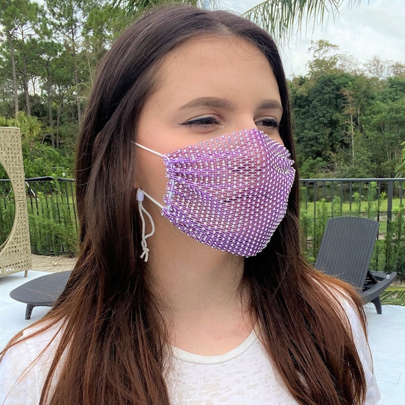 Crystals Mesh Face Mask Breathable Washable Lightweight Etsy