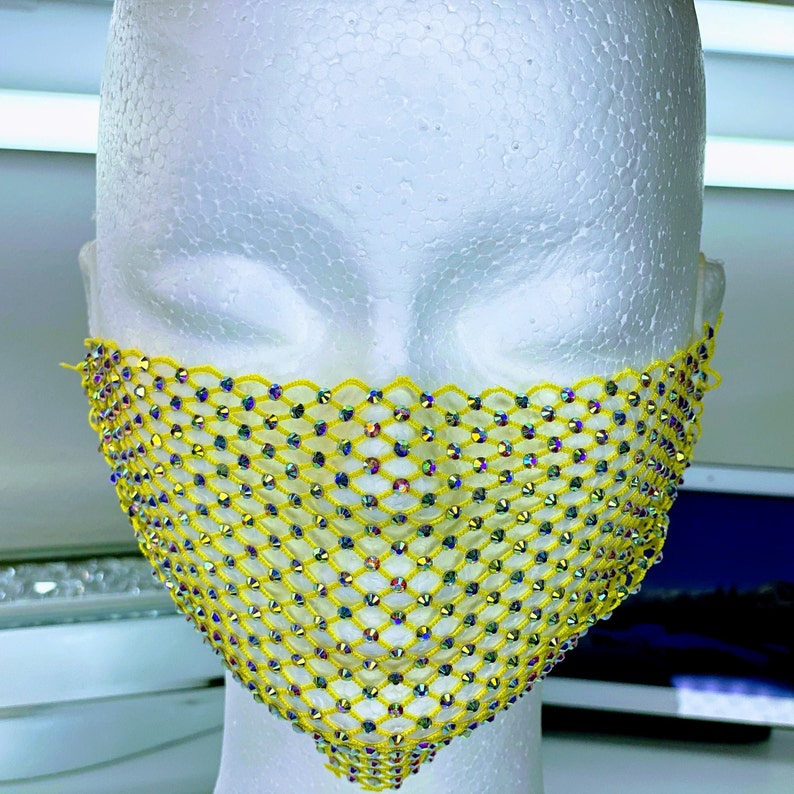 Breathable Mesh Face Mask Lightweight Adjustable Crystals Etsy