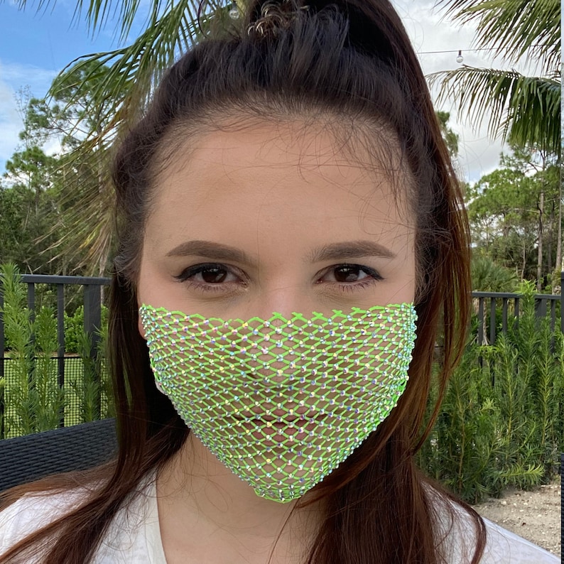 Breathable Mesh Face Mask Lightweight Adjustable Crystals Etsy