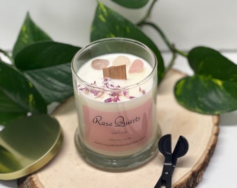 Rose Quartz Crystal Candle