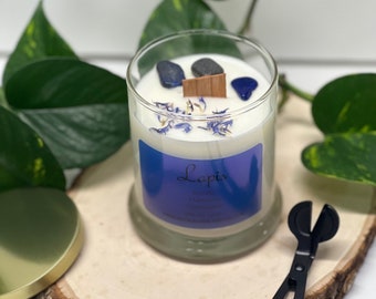 Lapis Crystal Candle