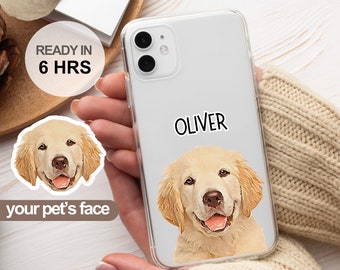 Custom Pet Phone Case Using Pet Photo, Custom Dog Phone Case with photo + name, Custom Cat Phone Case, Personalized Phone Case, iPhone Case