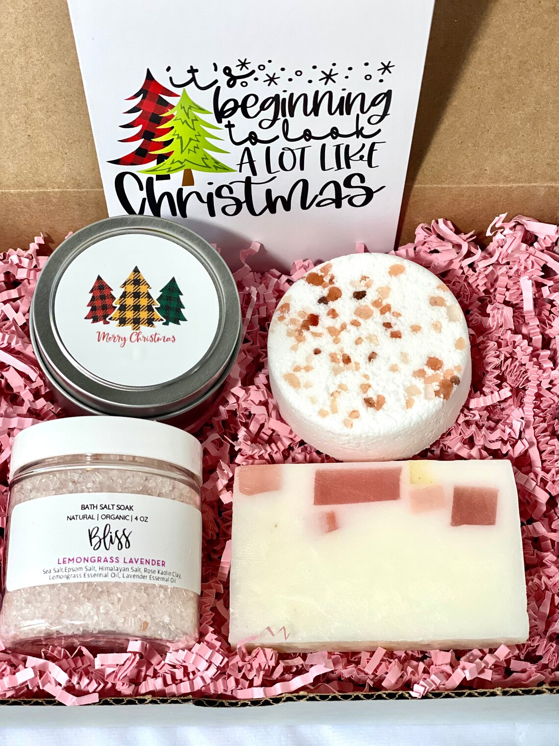 Merry Christmas Spa Gift Box Holiday Gift Basket Best Etsy