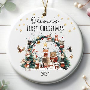 Personalized Baby&#39;s First Christmas Ornament 2024, Baby&#39;s First Christmas Ornament Personalized 2024, Holiday Keepsake Ornament