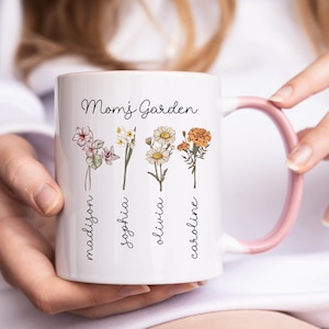 Mothers Day Gift, Custom Birth Month Birth Flower Mug, Mom's Garden Mug, Mom Birthday Gift, Mother's Day Mug, Custom Mom Mug, Gift for Mom