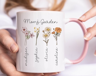 Mothers Day Gift, Custom Birth Month Birth Flower Mug, Mom's Garden Mug, Mom Birthday Gift, Mother's Day Mug, Custom Mom Mug, Gift for Mom