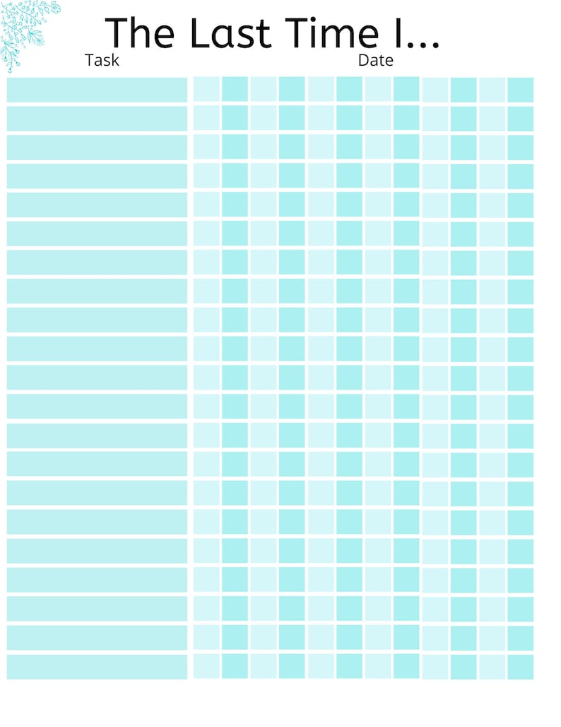 Planner Chore Tracker Printable Digital Download - Etsy
