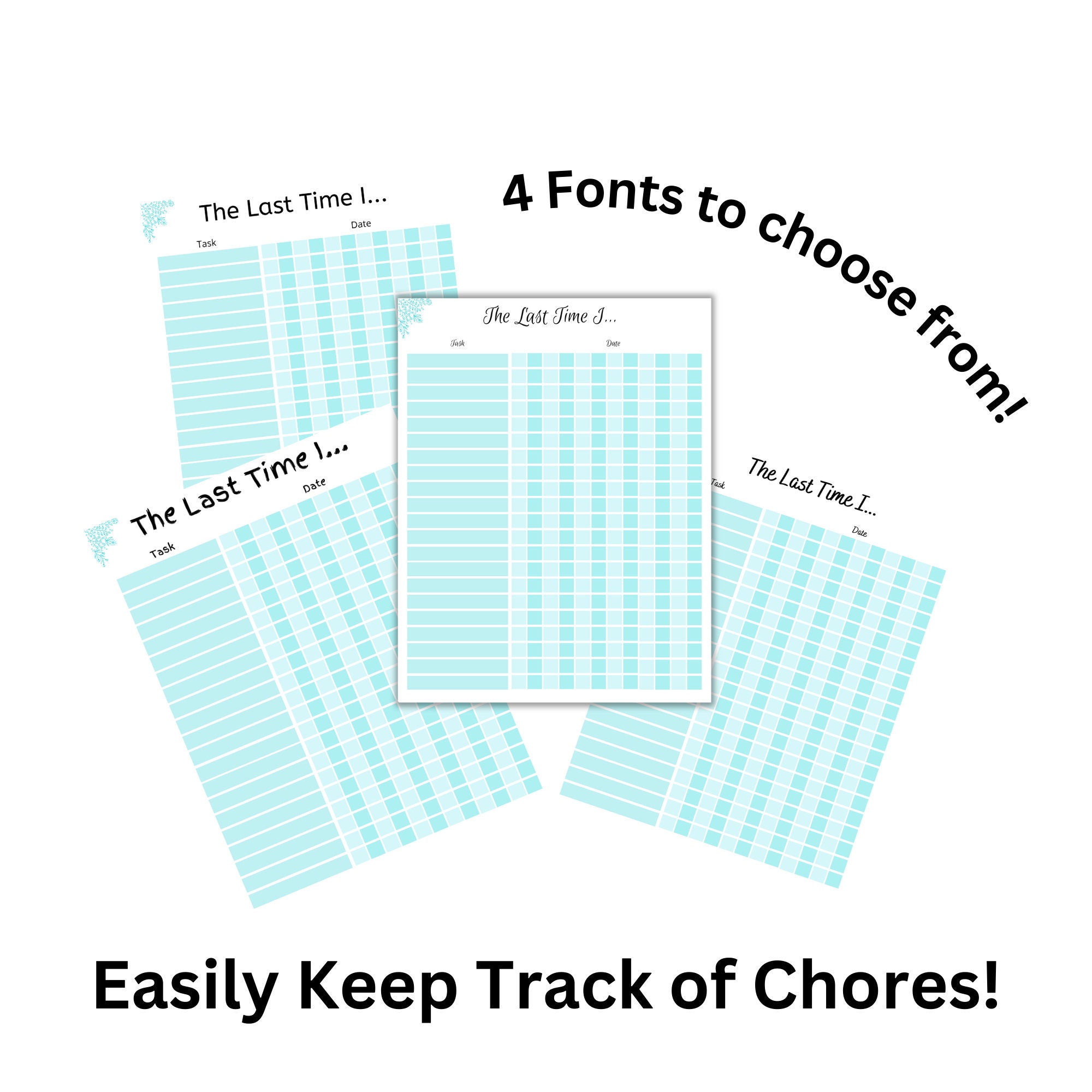 Planner Chore Tracker Printable Digital Download - Etsy