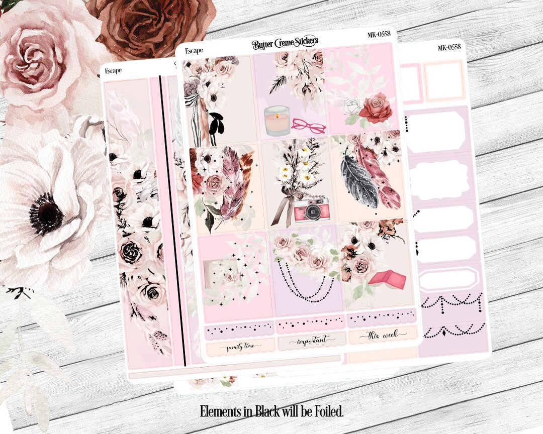 ESCAPE Weekly Planner Kit Sticker Sheet Planner Stickers - Etsy