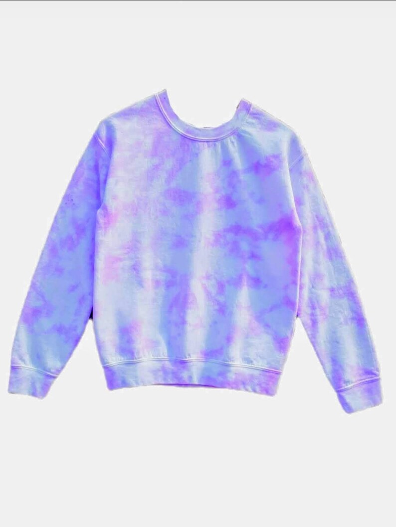Pastel Tie Dye Sweatshirts Sky Blue and Lilac Crewneck | Etsy