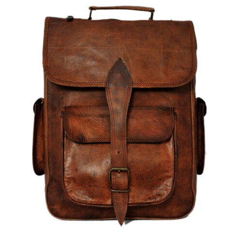 Full Grain Leather Backpack for Men Brown Laptop Backpack - Etsy