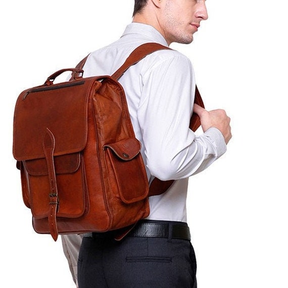 Personalized Leather Backpack Bag for Men Women Brown Bag - Etsy