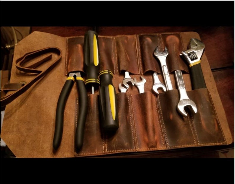 Personalized Gift Leather Tool Bag for Men Wrenches Roll Chefs Etsy