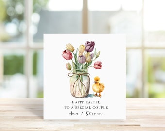 Personalised Easter Card for a Special Couple, Special Friends, Wonderful Friends, Easter Greetings, Springtime, Easter Card