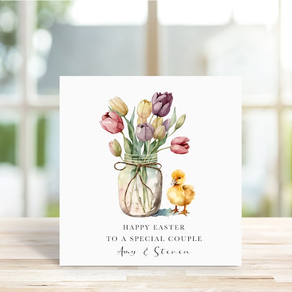 Personalised Easter Card for a Special Couple, Special Friends, Wonderful Friends, Easter Greetings, Springtime, Easter Card