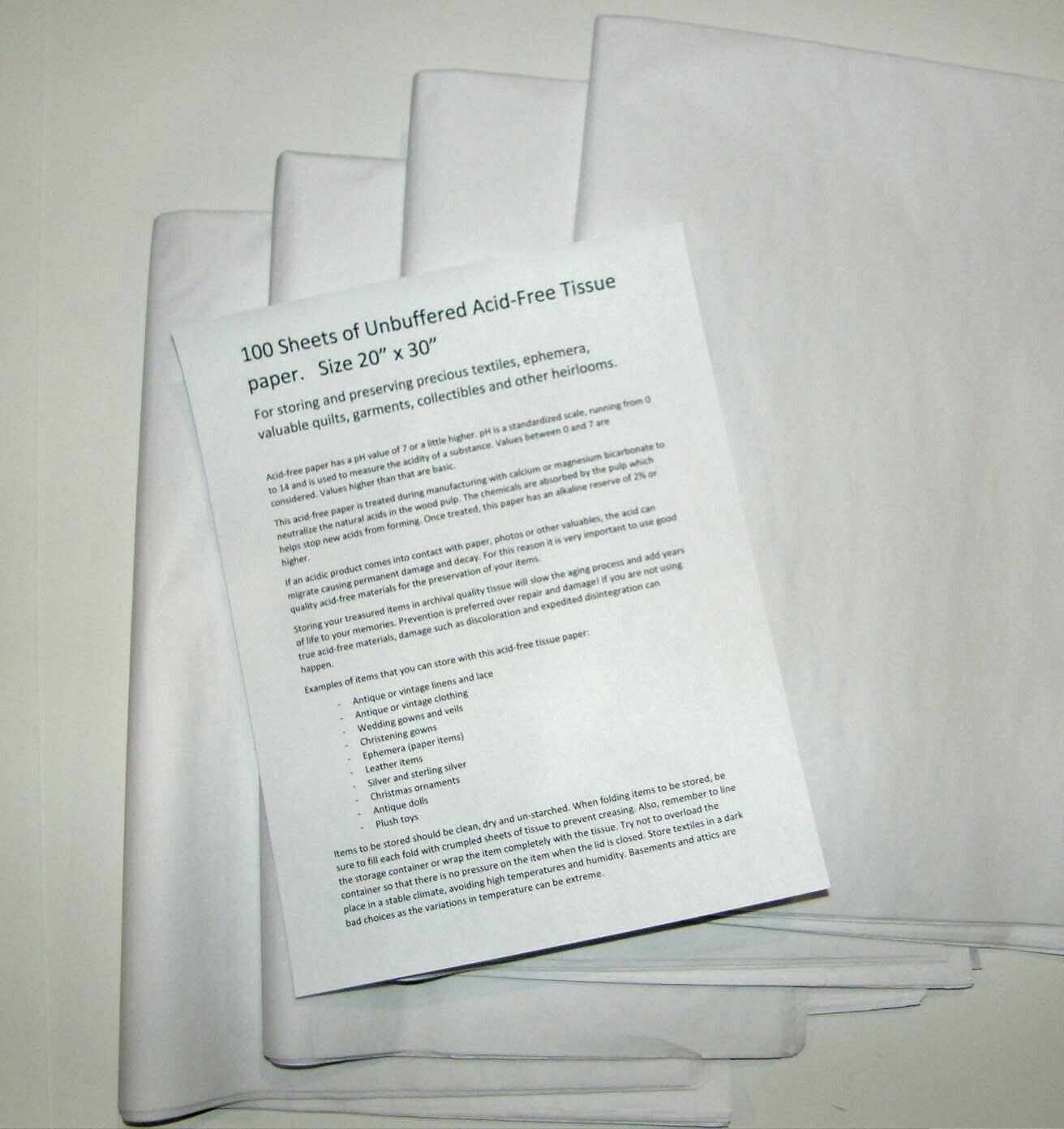100 Sheets 20x 30 Acid Free Archival Tissue Paper Protect -  Denmark