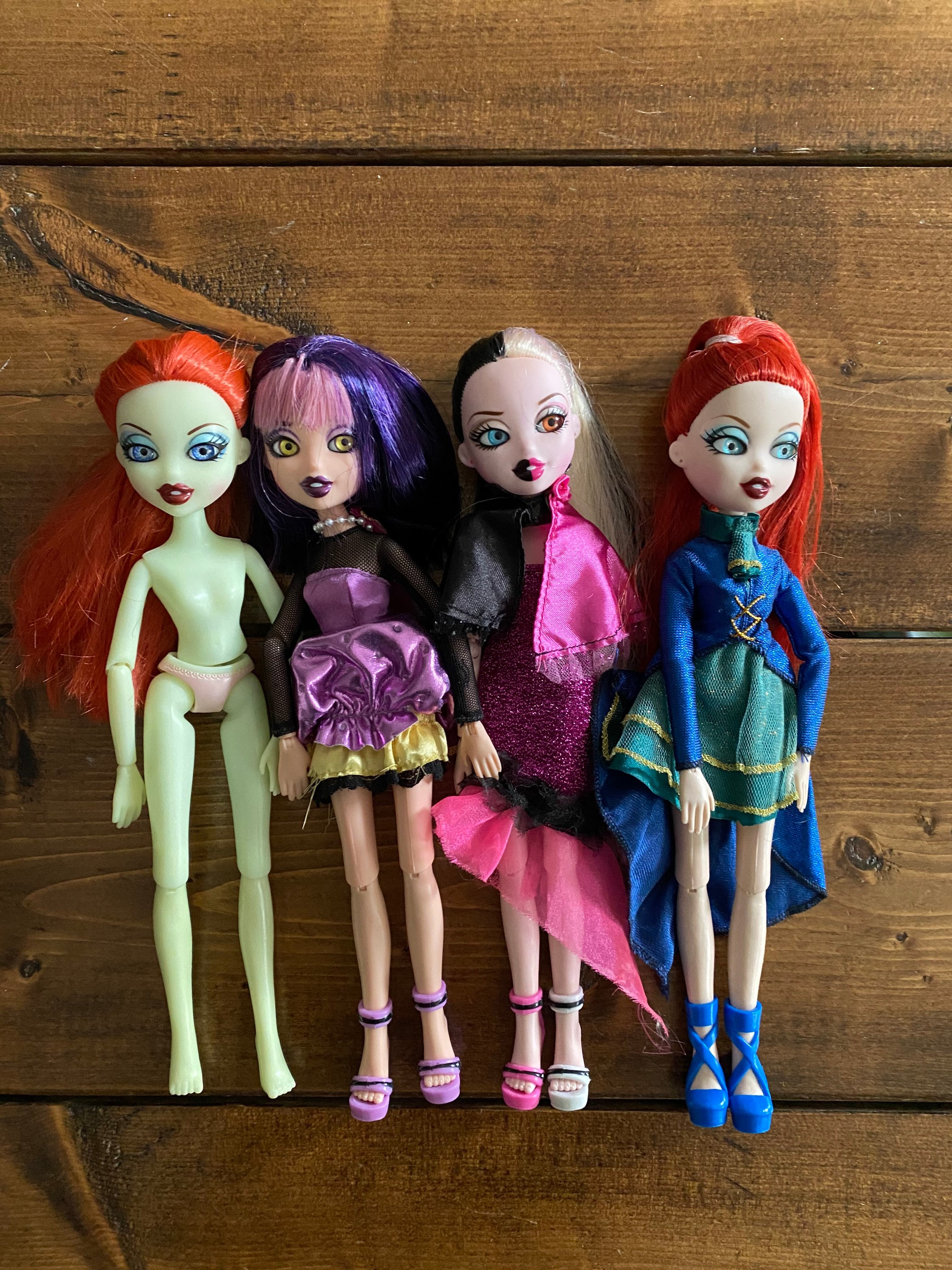 Bratzillaz Dolls Lot of 4 for OOAK Doll Making/collecting. 