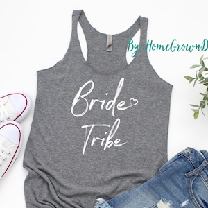 Camisa de la tribu de la novia, camisa de despedida de soltera, camisa de dama de honor, camiseta sin mangas de dama de honor, regalo de dama de honor, camisas de fiesta nupcial, tanques de despedida de soltera