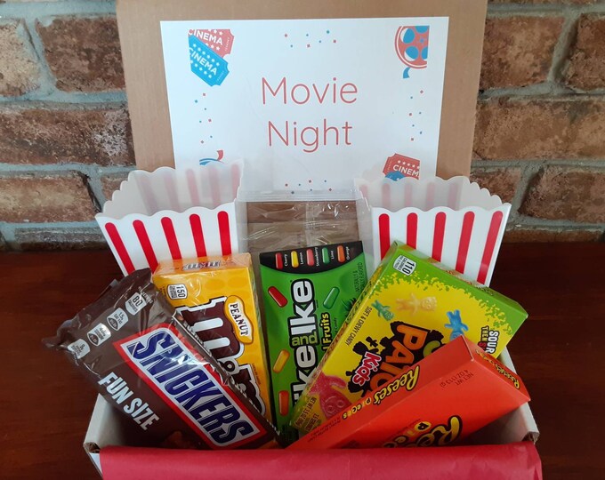 Movie Night Gift Box, Free Redbox Code, Popcorn Gift Box, Date Night ...