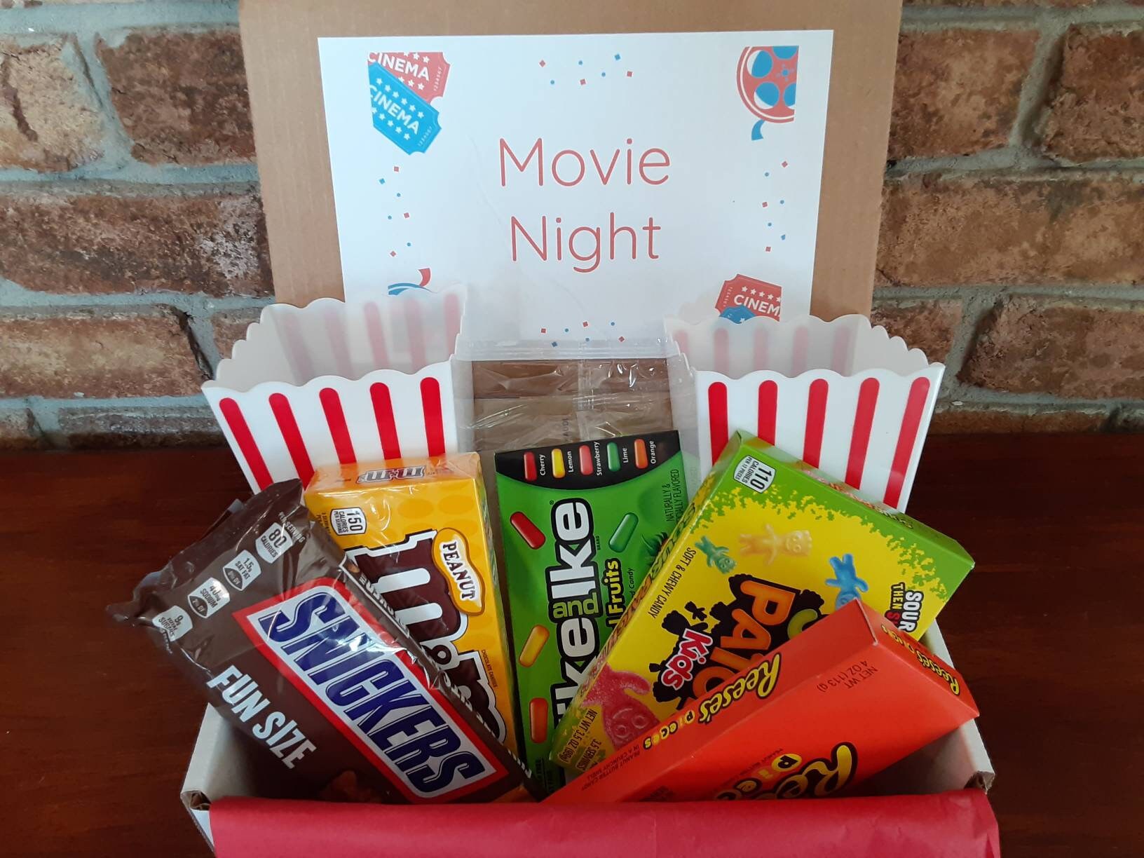 Movie Night Gift Box Free Redbox Code Popcorn Gift Box Date Etsy