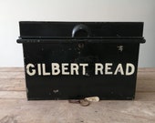 Victorian lockable deed box storage box