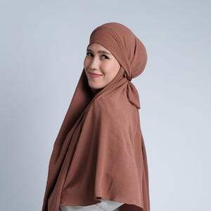 Crinkle Khimar with Built-in Niqab – No-Iron Prayer Hijab | Wrinkle-Free, Lightweight, Full Coverage | Modest Muslim Wear