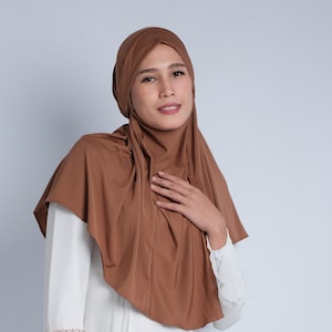Khimar in morbido jersey con niqab incorporato / Hijab da preghiera leggero e traspirante / Abbigliamento islamico modesto e antipiega per donne e adolescenti