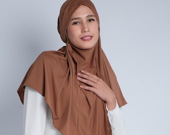 Soft Jersey Khimar with Built-in Niqab | Lightweight, Breathable Prayer Hijab | Wrinkle-Free Modest Islamic Wear for Women & Teens
