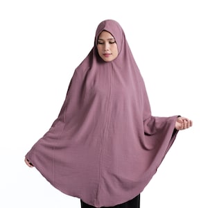 Free Size Crinkle Fabric Prayer Jilbab | No-Iron Modest Islamic Prayer Dress for Teen to Adult | Lightweight, Comfortable Khimar