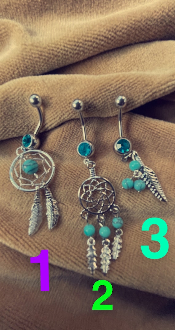 Different styled belly button piercing Etsy