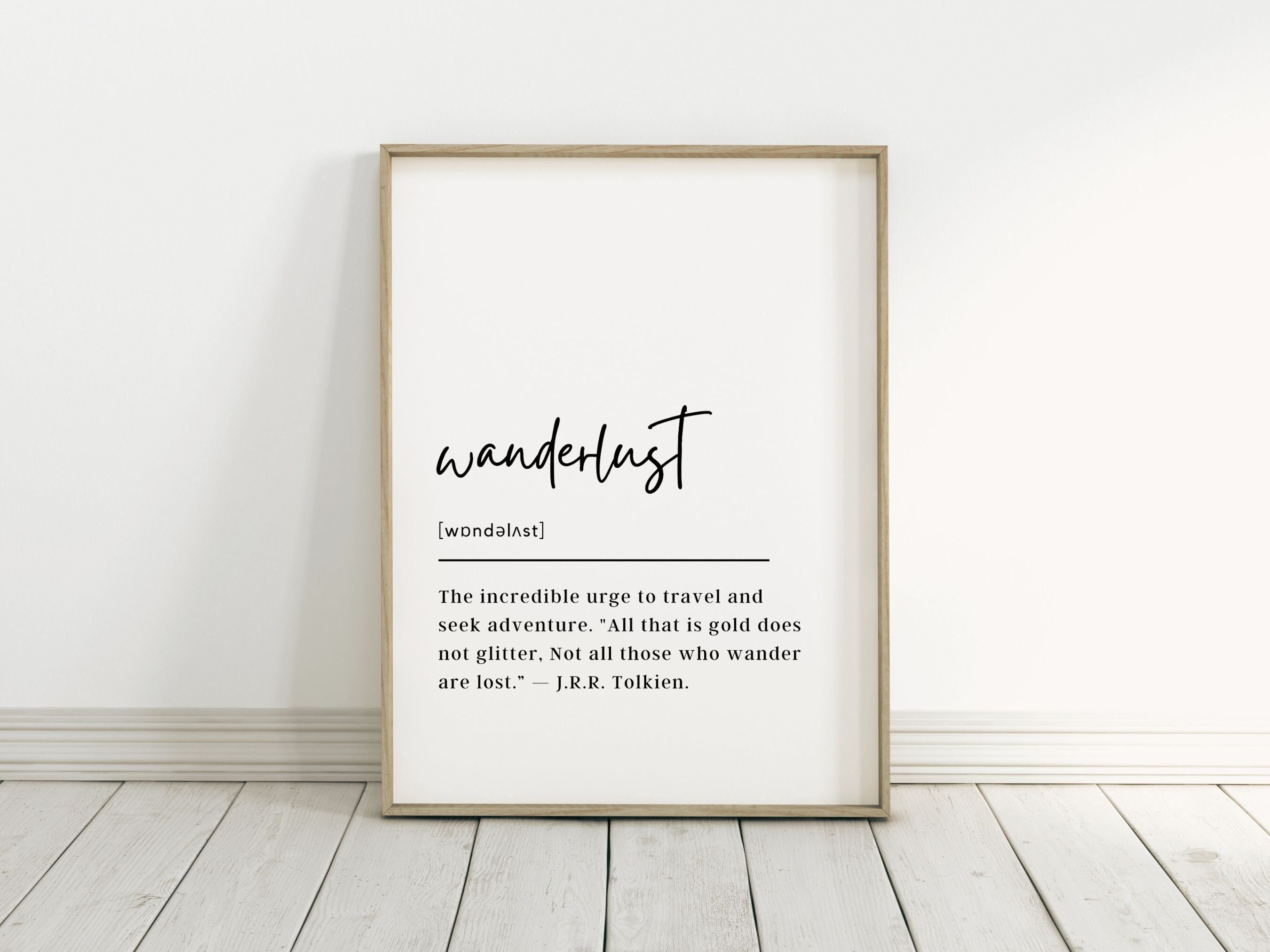 WANDERLUST Definition and Meaning Home Wall Art Print 