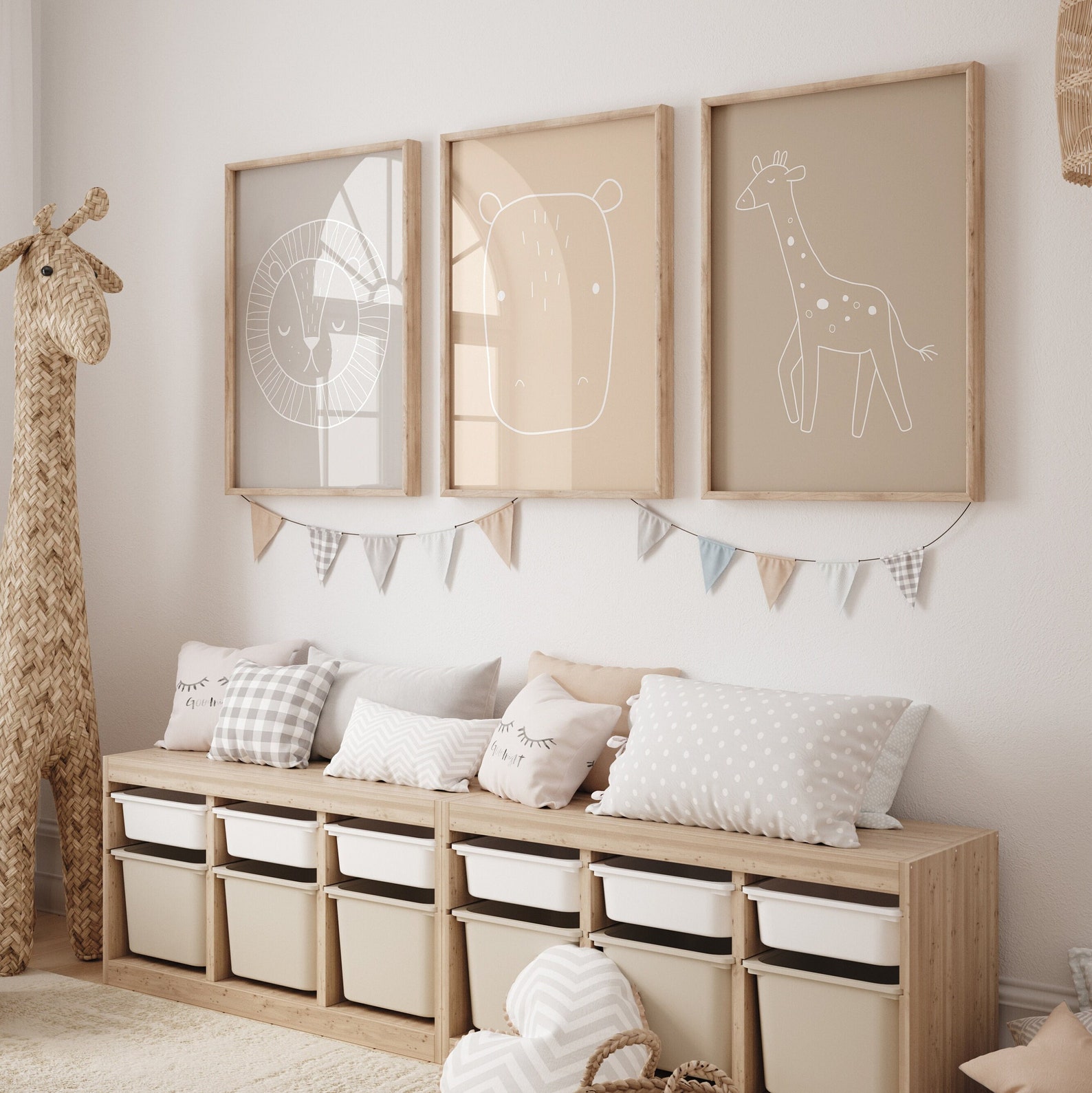 minimalist jungle nursery prints