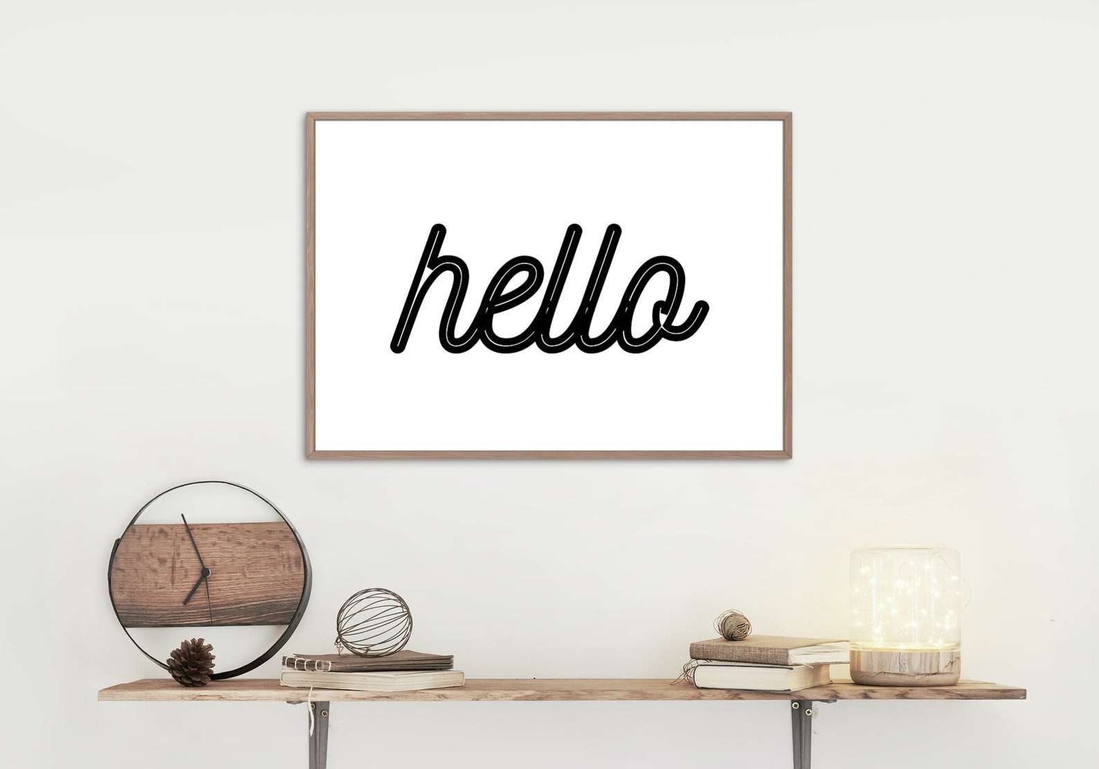 Hello Wall Art Print Typography Bedroom Lounge Etsy