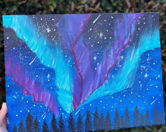 The Northern Lights | Aurora Borealis | Galaxy | Stars | Wall Art | Landscape painting