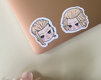 Tokyo Rev Mikey & Draken Sticker / Cute Chibi Revengers Manju Gang Sano Kawaii Matte Impermeable Laptop Equipaje Planificador de Botellas de Agua Notebook