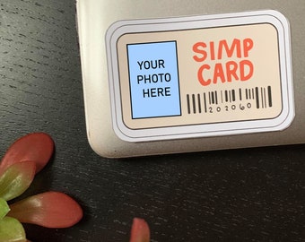 Custom Simp Card License Sticker | Arthur Meme Text Anime ID Credit Card Size Waterproof Laptop iPad Notebook Water Bottle Sticker Journal