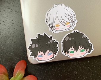 Psycho-Pass Lindo Chibi Pegatinas / Kogami Ginoza Makishima Anime Matte Impermeable Laptop Equipaje Botella de agua Planificador Notebook Die Cut Vinyl
