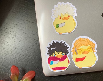 Pegatinas de meme de cuchillo de pollo héroe / Bakugou Hawks Dabi Anime mate impermeable para portátil, equipaje, botella de agua, planificador, cuaderno, vinilo troquelado