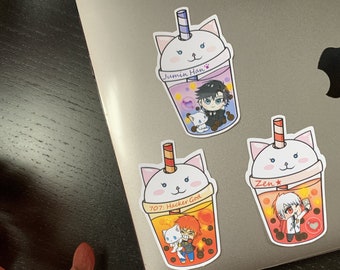 Mystic Messenger Boba Stickers 3" | Cute Jumin Han 707 Zen Matte Waterproof Laptop Luggage Water Bottle Planner Notebook Die Cut Vinyl