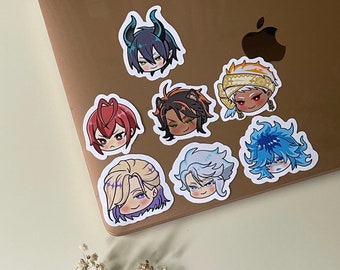 Twisted Wonderland Sticker / Lindo Acertijo Malleus Draconia Vil Leona Azul Kalim Matte Impermeable Portátil Equipaje Botella de Agua Planificador Cuaderno