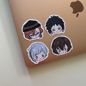 Bungou Stray Dogs Chibi Stickers | BSD Cute Dazai Osamu Chuuya Nakahara Atsushi Nakajima Akutagawa Anime Matte Waterproof Die Cut Vinyl