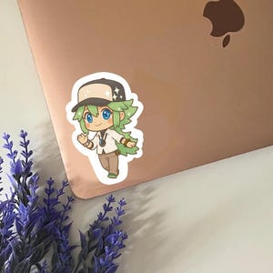 Adesivo Chibi Gropius N Natural Harmonia Preto e Branco | Adesivo Fosco Fosco e Impermeável para Laptop, Bagagem, Garrafa d'água, Planejador, Caderno, Vinil Recortado