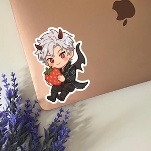 Sylus Qin Che Fruchtiger kleiner Baby-Drachen Chibi Aufkleber | Matt niedlich wasserdicht Laptop Gepäck Wasserflasche Planer Notebook sterben geschnitten Vinyl DND