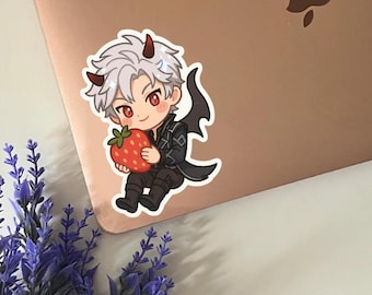 Pegatina de Sylus Qin Che Fruity Little Baby Dragon Chibi / Vinilo troquelado mate, impermeable, para portátil, equipaje, botella de agua, planificador, cuaderno, DND