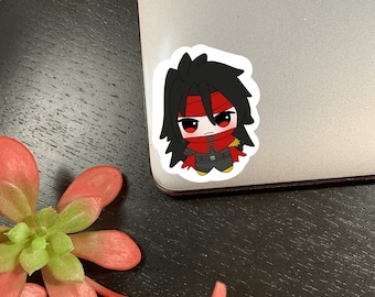 Pegatina de Vincent Valentine Nui Chibi Baby / Final Fantasy 7 VII FF7 Vinilo mate lindo e impermeable para portátil, botella de agua y cuaderno, troquelado