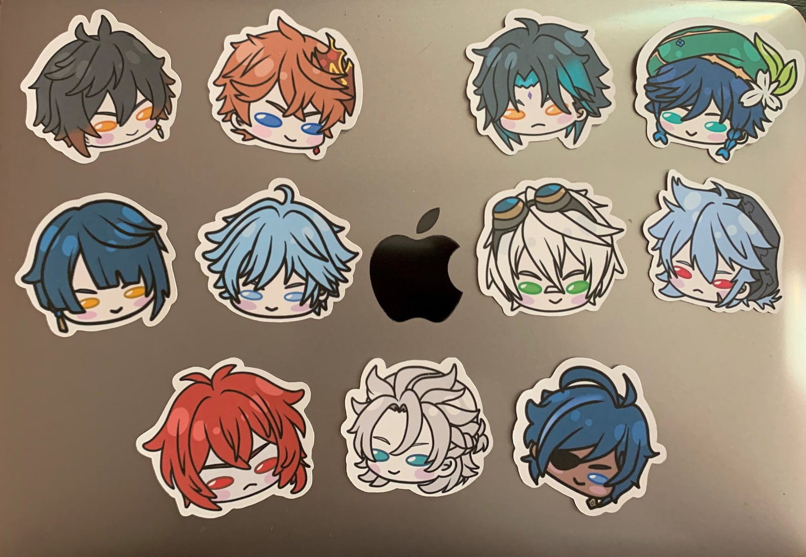 Cute Genshin Impact Chibi Heads Sticker Zhongli Childe Kaeya | Etsy