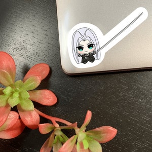 Sephiroth SOLDAT Nui Chibi Baby Sticker | Final Fantasy 7 VII FF7 Matt niedlicher wasserdichter Laptop Wasserflasche Notebook Vinyl