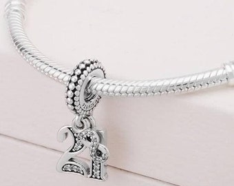 Pandora 21st Charm - Etsy UK